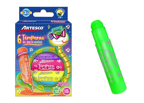 TEMPERA EN BARRA 10GR NEON SET 6 COL